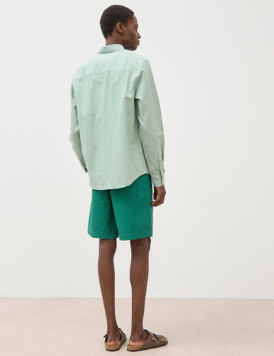 Chemise manches longues vert pastel homme