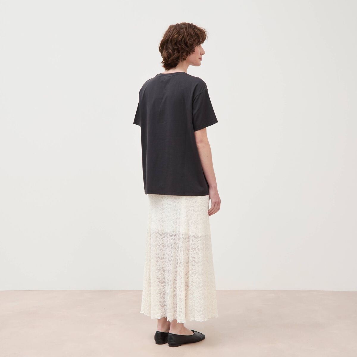 T-shirt oversize en coton noir femme
