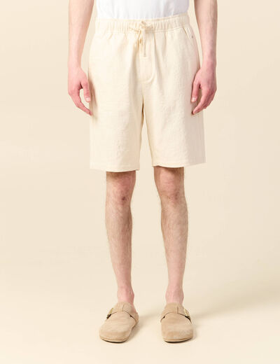 Bermuda droit à coulisse ecru homme