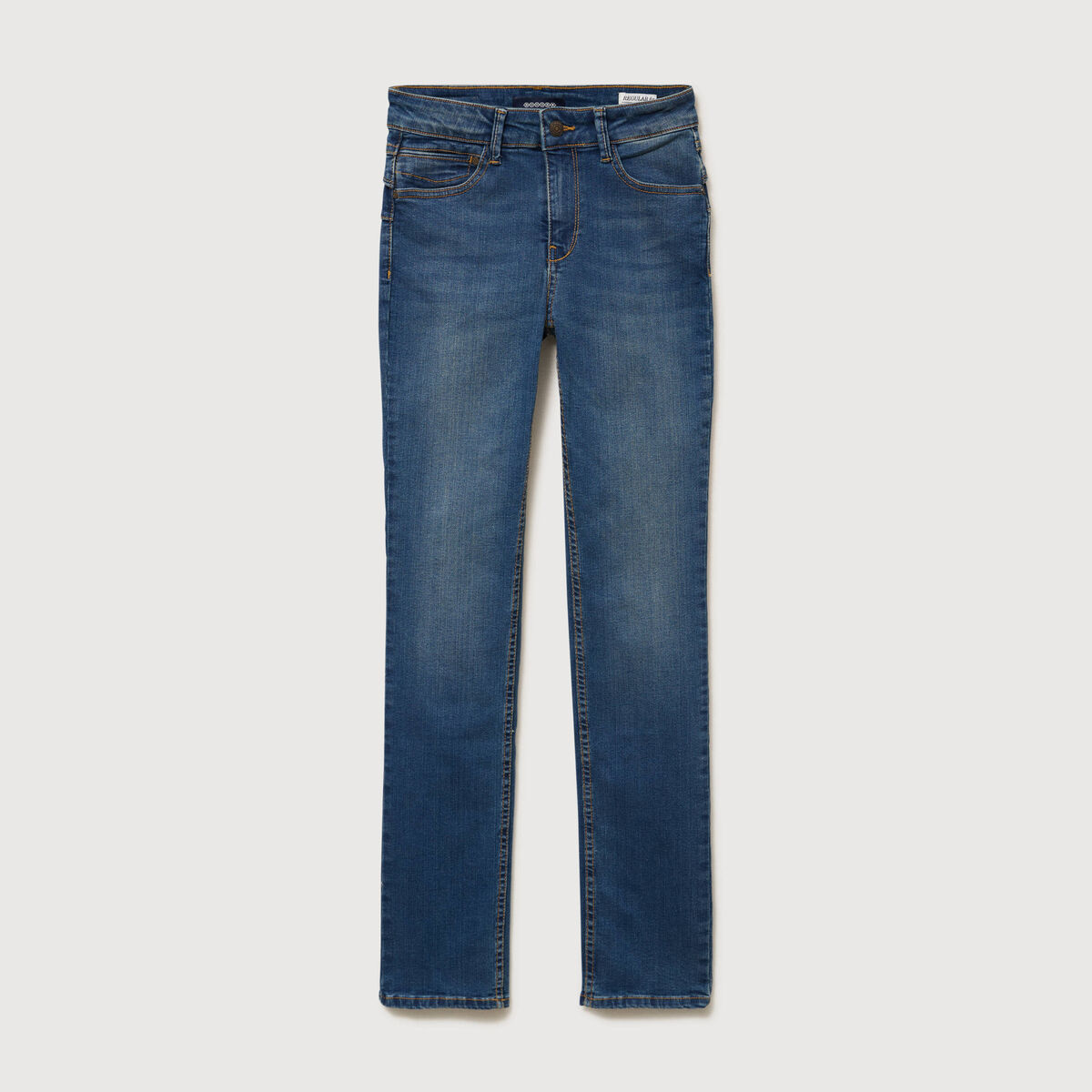 Jeans regular taille haute denim stone femme