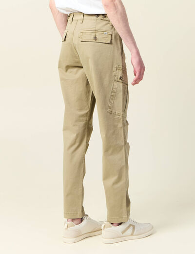 Pantalon cargo droit gris homme
