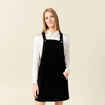 Robe chasuble trap&egrave;ze velours noir femme