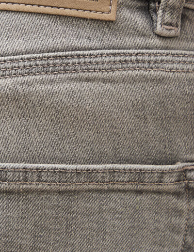 Jeans straight longueur 32 en coton denim snow gris homme