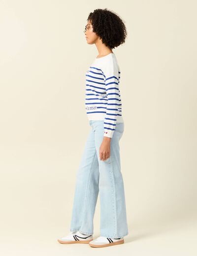 Pull manches longues ecru femme