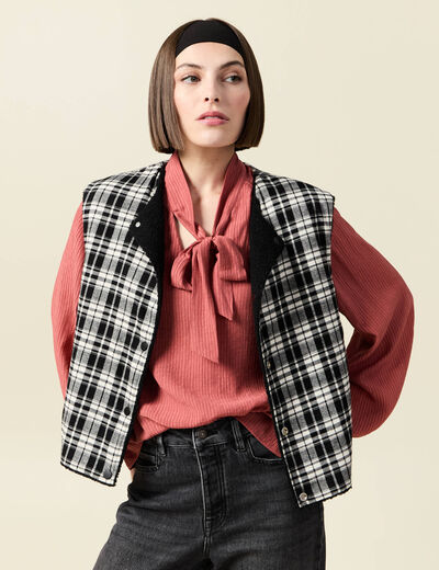 Gilet sans manches r&eacute;versible noir femme