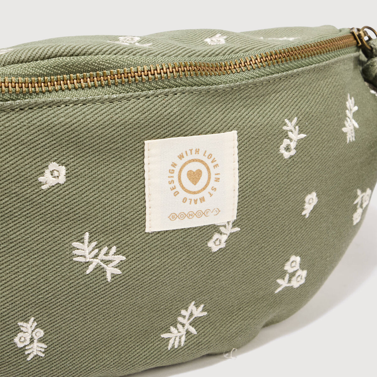 Banane en jeans avec doublure vert olive femme