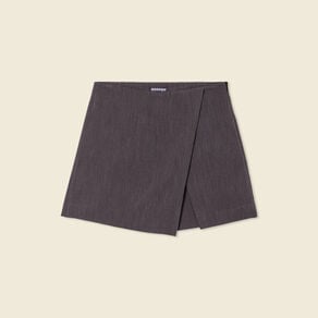 jupe short taille haute gris femme Jupe-short taille haute gris femme