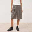Bermuda large taille haute gris fonc&eacute; femme