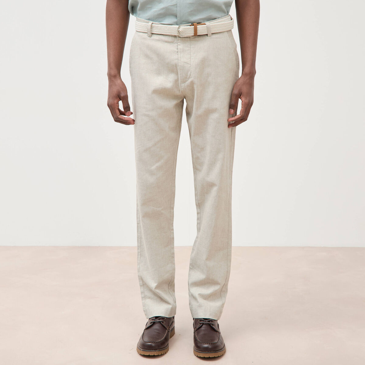 Chino coupe droite longueur 32 vert kaki homme