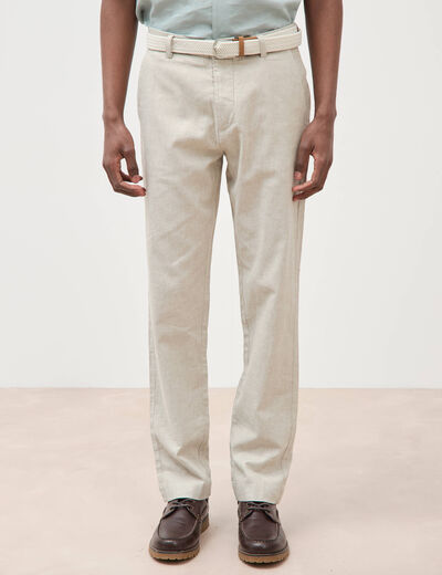 Chino coupe droite longueur 32 vert kaki homme