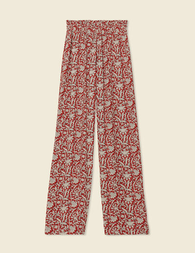 Pantalon large fuide bleu gris femme
