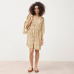 Robe fluide col v manches courtes vert femme