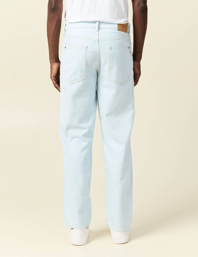 Jeans relax 5 poches denim bleach homme