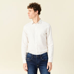 Chemise manches longues blanc homme