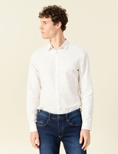 Chemise manches longues blanc homme
