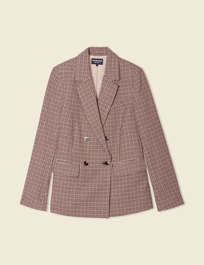 Veste blazer double boutonnage beige femme