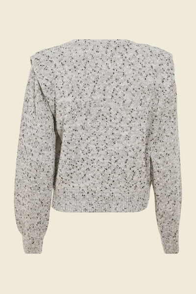 Pull manches longues gris clair femme