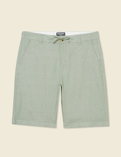 Bermuda droit vert olive homme