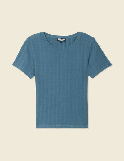 T-shirt manches courtes bleu gris femme
