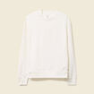 Sweat col rond manches longues en coton ecru homme