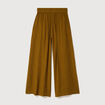 Pantalon large taille haute fluide vert olive femme