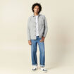 Surchemise boutonnée gris foncé homme