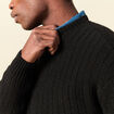 Pull manches longues col rond noir homme
