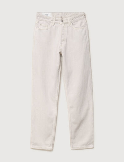 Jeans large longueur 32 en coton beige homme