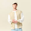 Veste sweat manches longues ecru homme