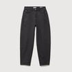 Jeans barrel taille haute 7/8&egrave;me denim gris femme