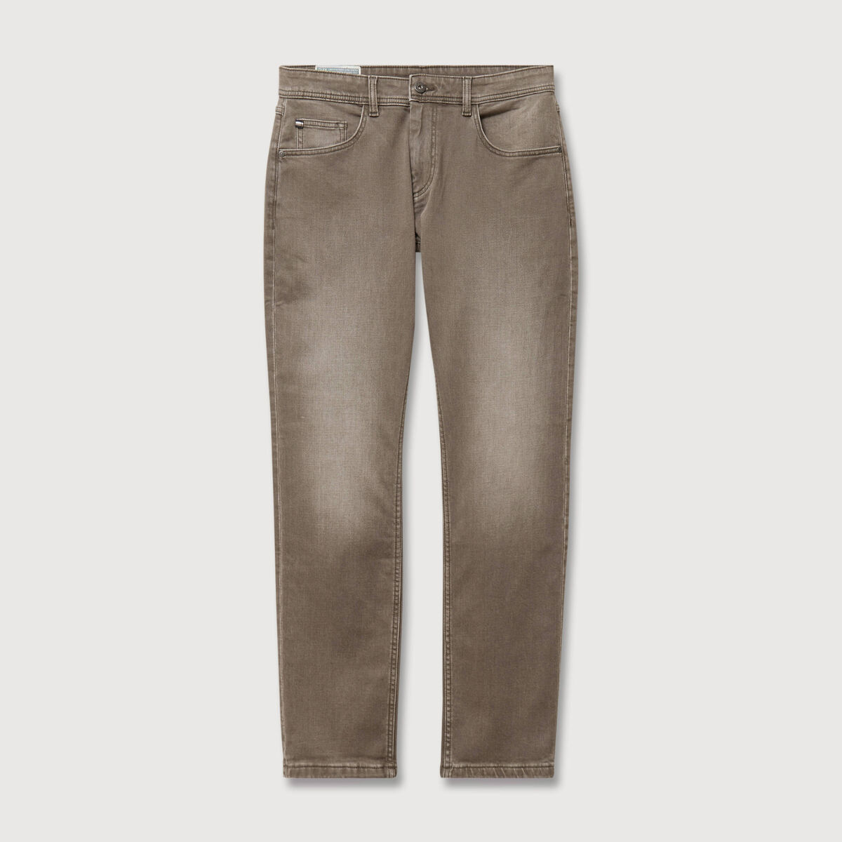 Jeans straight longueur 34 denim marron homme