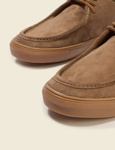 Mocassins &agrave; lacets marron homme