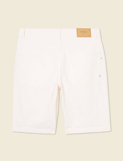 Bermuda droit en jean denim blanc homme