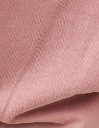 T-shirt droit col rond manches courtes vieux rose femme