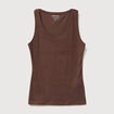 D&eacute;bardeur cintr&eacute; d&eacute;collet&eacute; sans manches marron femme