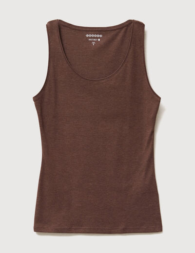 D&eacute;bardeur cintr&eacute; d&eacute;collet&eacute; sans manches marron femme