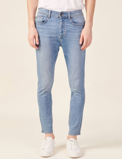 Jeans tapered 5 poches denim used homme