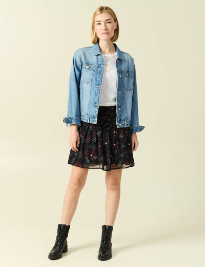Jupe avec doublure noir femme