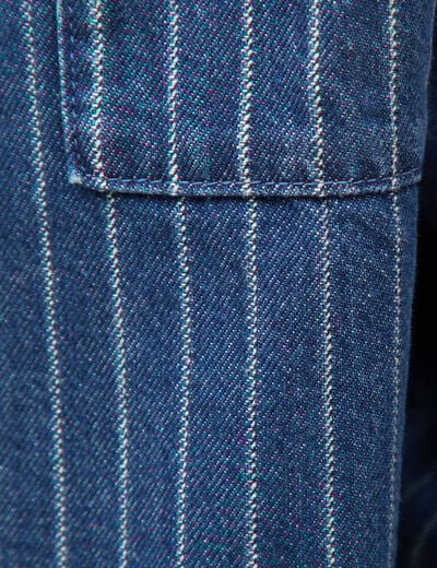 Surchemise oversize en jeans coton denim stone homme