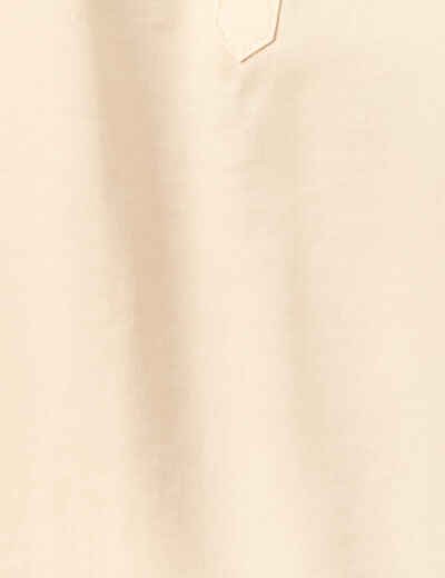 Blouse manches longues satin creme femme