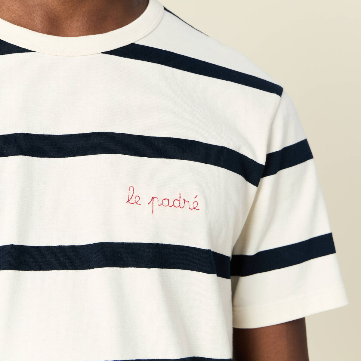 T-shirt manches courtes ecru homme