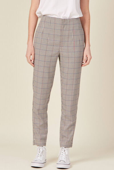 Pantalon carotte bleu marine femme