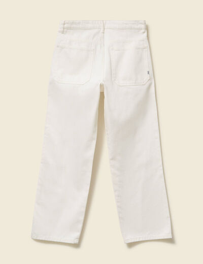 Jeans loose longueur 32 en coton denim blanc homme
