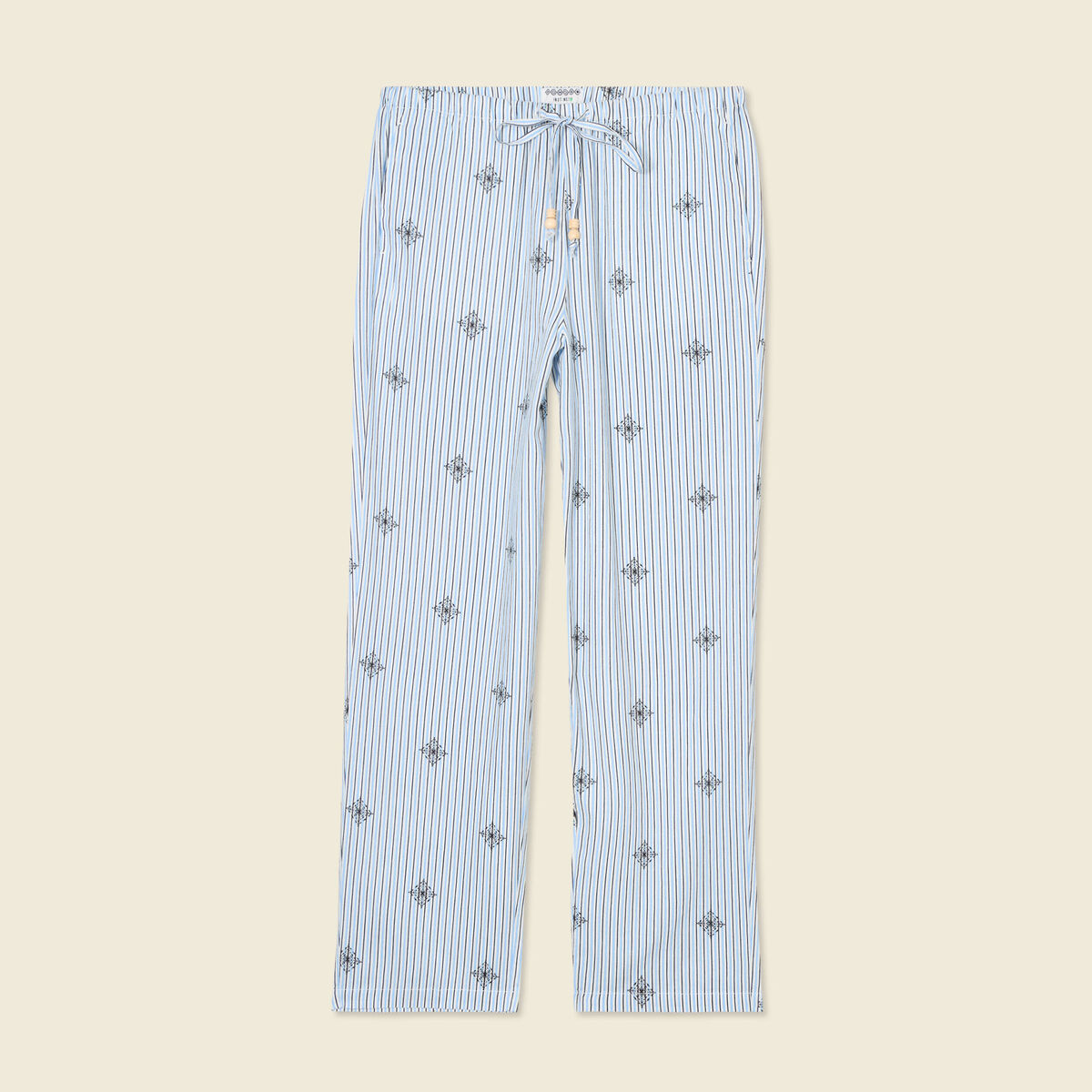 Pantalon droit 7/8&egrave;me bleu ciel femme