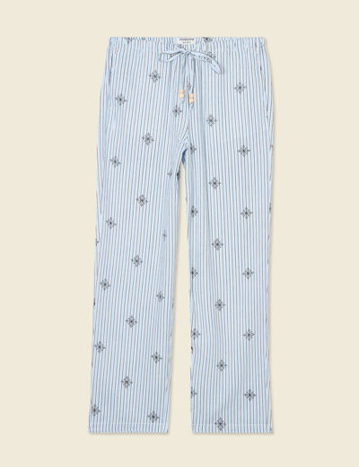 Pantalon droit 7/8ème bleu ciel femme