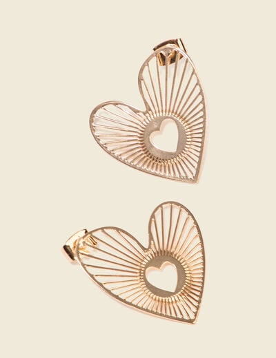 Boucles d'oreilles pendantes couleur or femme