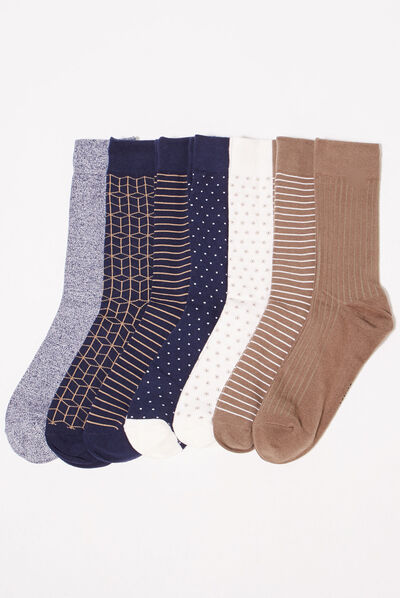 Lot 7 paires chaussettes multicolore homme
