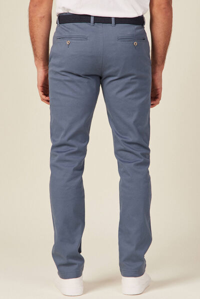 Pantalon chino straight bleu gris homme