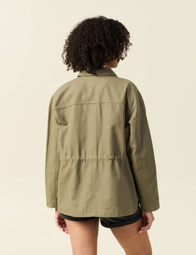 Surchemise oversize vert kaki femme