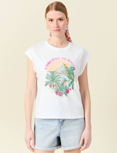 T-shirt éco-responsable blanc femme